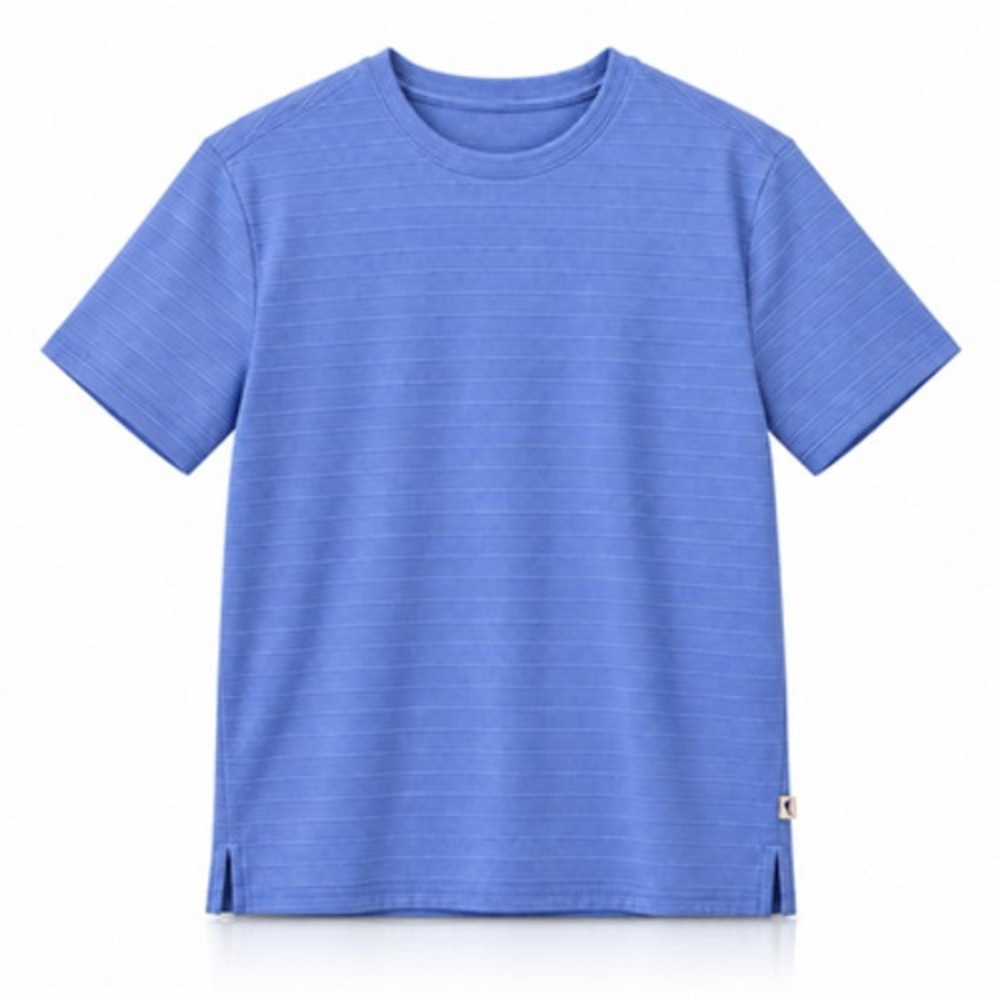 Tommy Bahama T Shirt Mens Large Blue Tonal Stripe Tencel Modal Marlin Logo